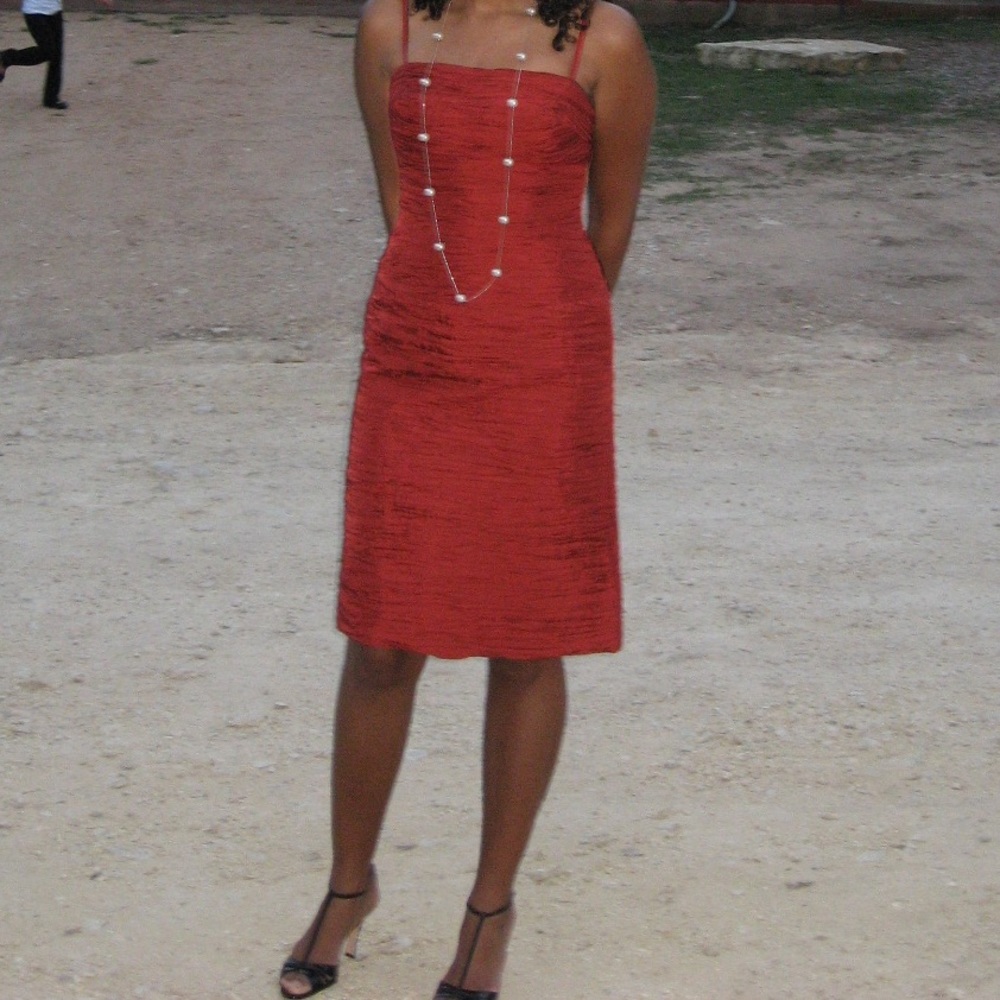 Scarlet silk cocktail dress by BCBGMAXAZRIA